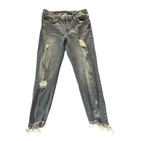 KanCan Jeans Women’s 29 Blue Angled Fray Ankle Skinny Style‎ #KC6108M - Picture 1 of 3